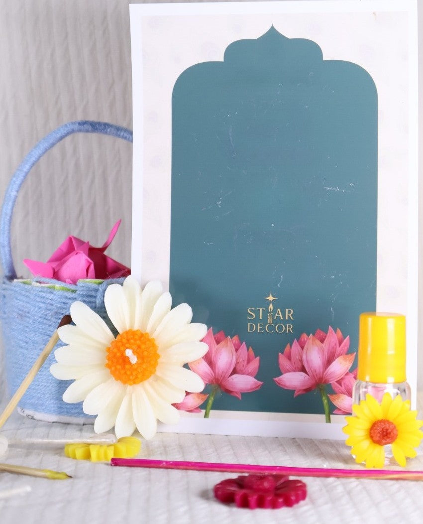 Set of 5 Daisy Flower Candle