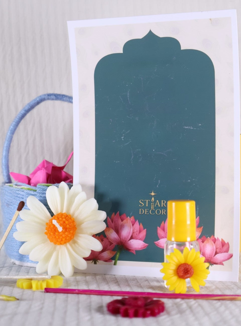 Set of 5 Daisy Flower Candle