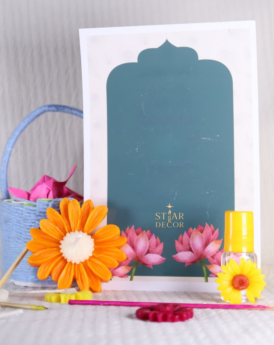 Set of 5 Daisy Flower Candle