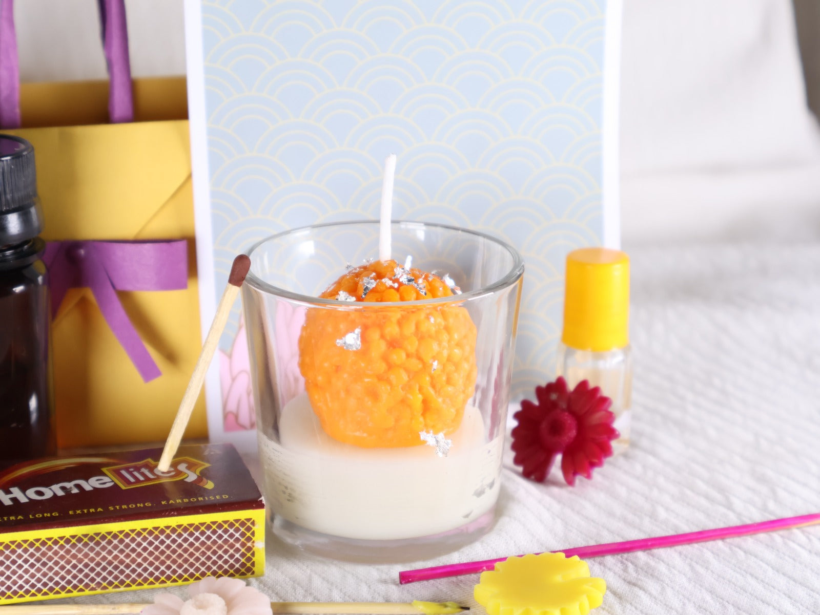 Set of 4 Laddu With Jar Candle